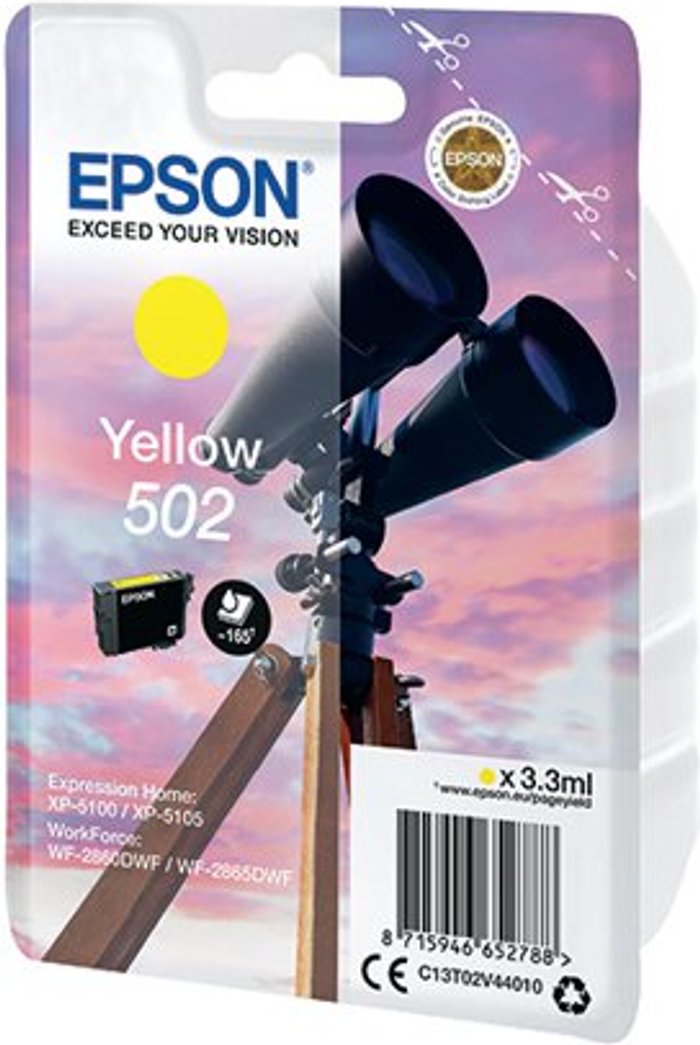 Office Monster | Epson Epson 502 Ink Cartridge Binoculars Yellow C13T02V44010 Epson Epson 502 Ink Cartridge Binoculars Yellow C13T02V44010