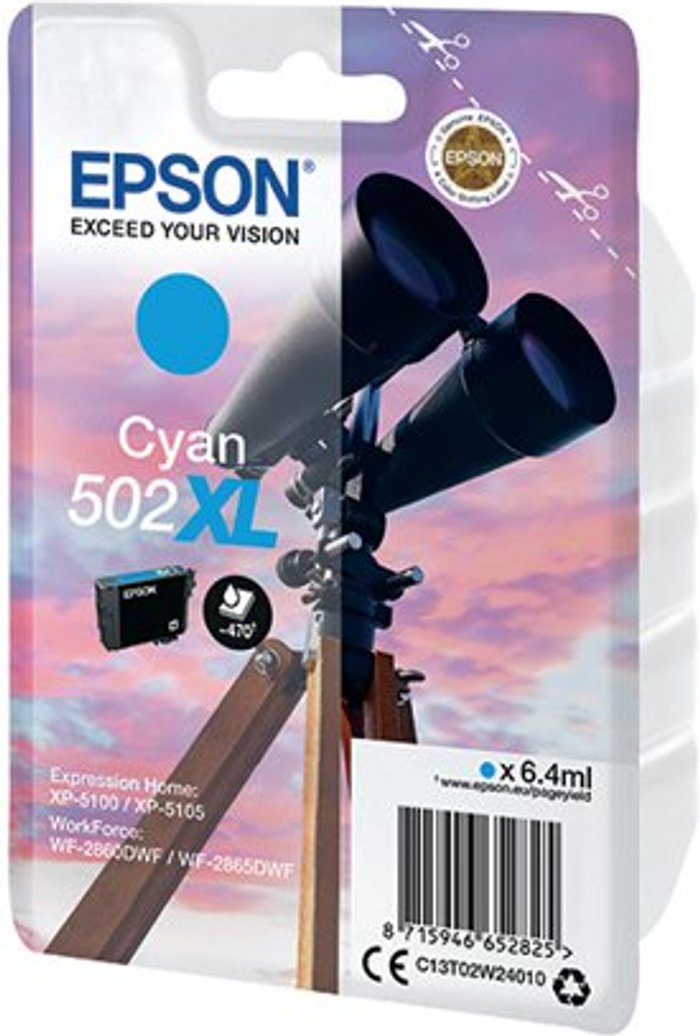 Office Monster | Epson Epson 502XL Ink Cartridge Binoculars Cyan C13T02W24010 Epson Epson 502XL Ink Cartridge Binoculars Cyan C13T02W24010
