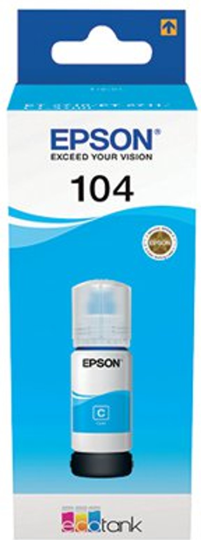 Office Monster | Epson EPSON 104 Cyan Ecotank Ink Bottle Epson EPSON 104 Cyan Ecotank Ink Bottle