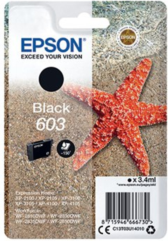 Office Monster | Epson EPSON 603 Starfish Black Ink Cartridge Epson EPSON 603 Starfish Black Ink Cartridge