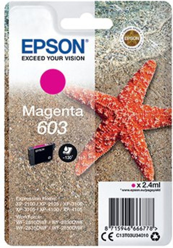 Office Monster | Epson EPSON 603 Starfish Magenta Ink Cartridge Epson EPSON 603 Starfish Magenta Ink Cartridge