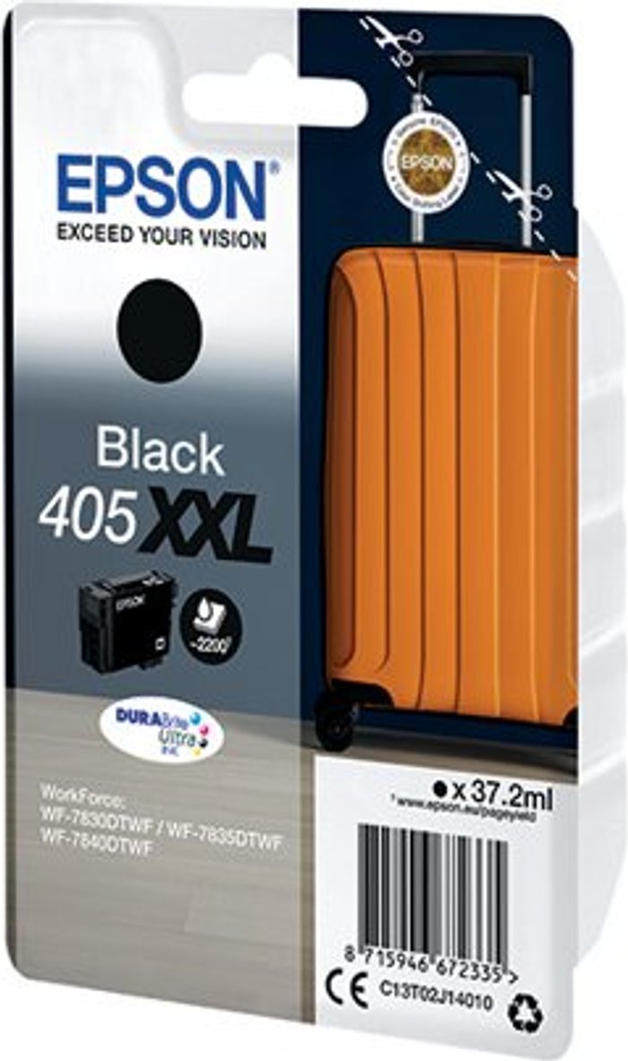 Office Monster | Epson Epson 405XXL Ink Cartridge DURABrite Ultra Suitcase Black C13T02J14010 Epson Epson 405XXL Ink Cartridge DURABrite Ultra Suitcase Black C13T02J14010
