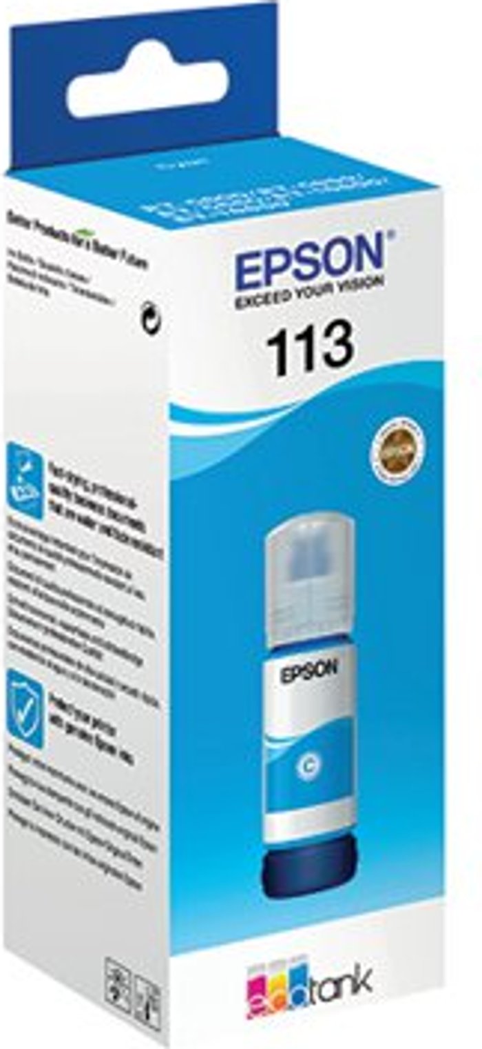 Office Monster | Epson Epson 113 Ecotank Cyan Ink Bottle C13T06B240 Epson Epson 113 Ecotank Cyan Ink Bottle C13T06B240