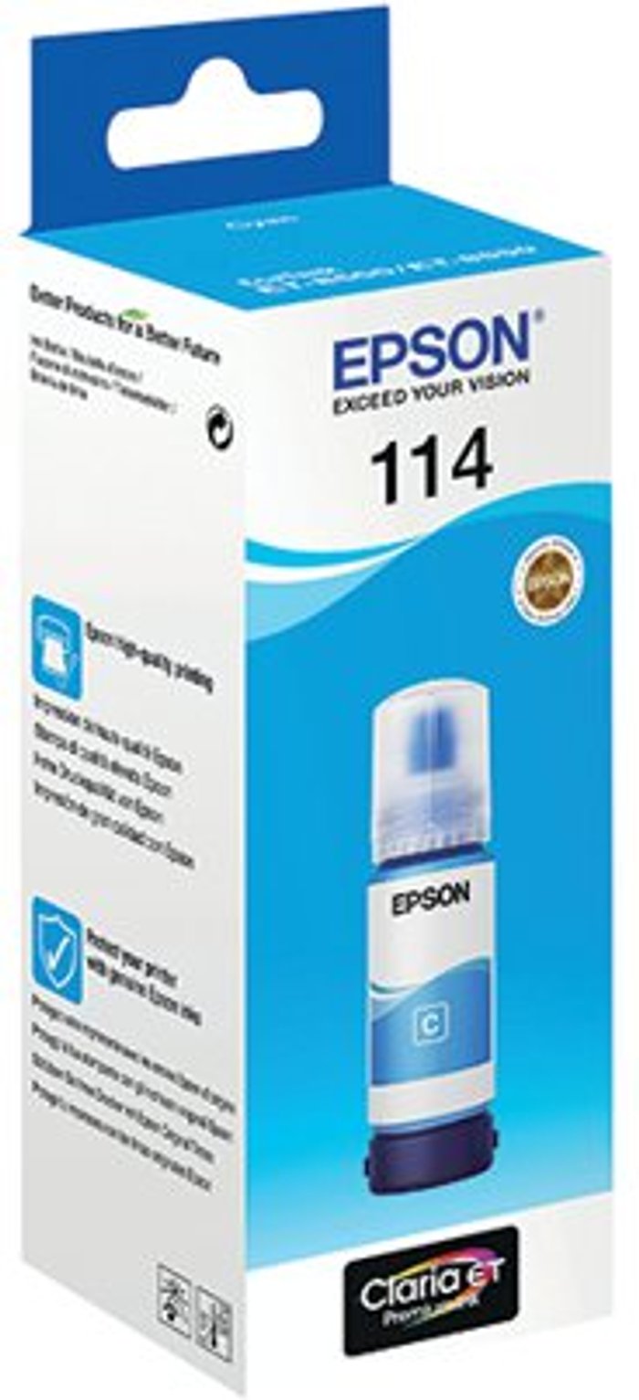Office Monster | Epson Epson 114 Ecotank Cyan Ink Bottle C13T07B240 Epson Epson 114 Ecotank Cyan Ink Bottle C13T07B240