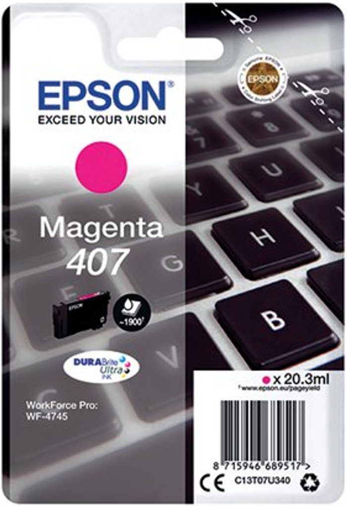 Office Monster | Epson Epson WF-4745 Series Ink Cartridge L Magenta C13T07U340 Epson Epson WF-4745 Series Ink Cartridge L Magenta C13T07U340