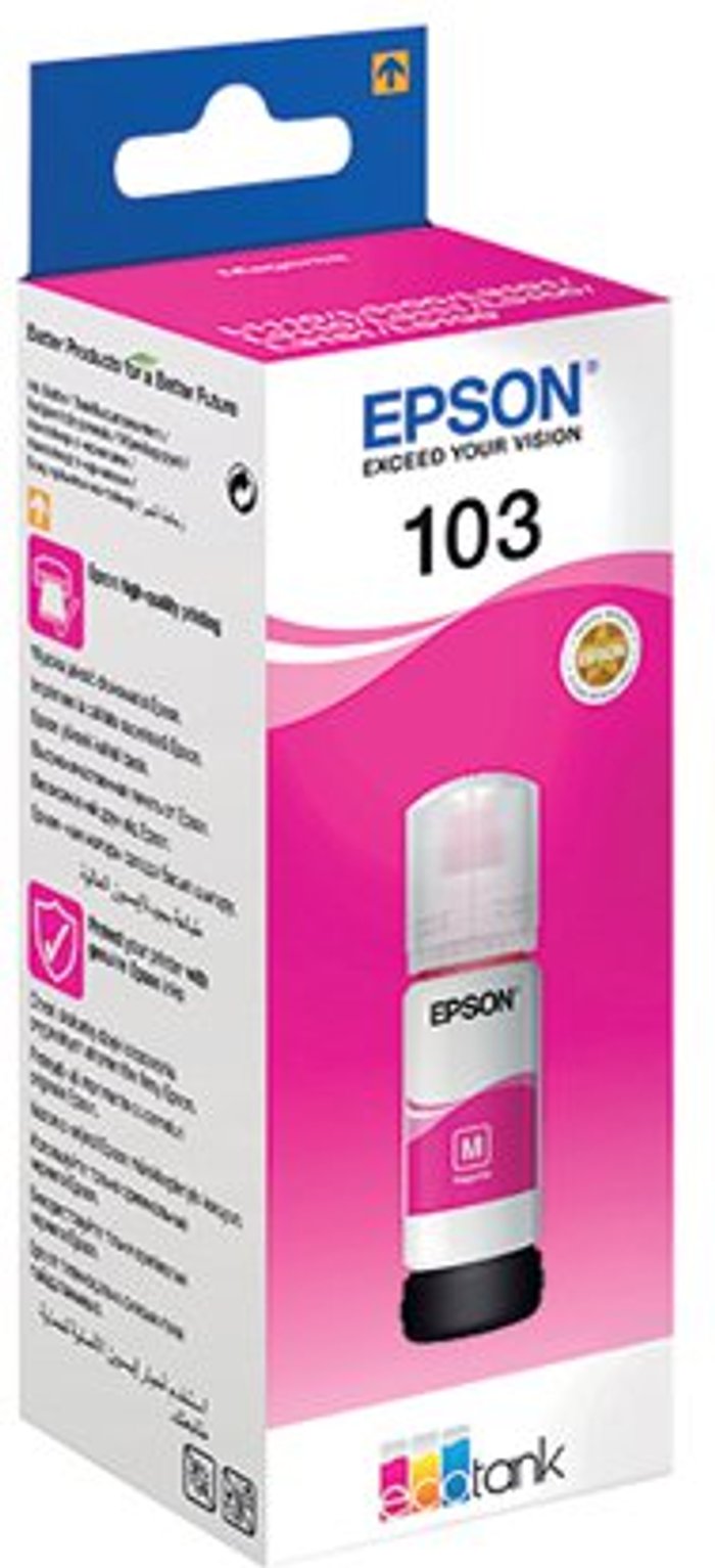 Office Monster | Epson Epson 103 Ink Bottle EcoTank Magenta C13T00S34A10 Epson Epson 103 Ink Bottle EcoTank Magenta C13T00S34A10