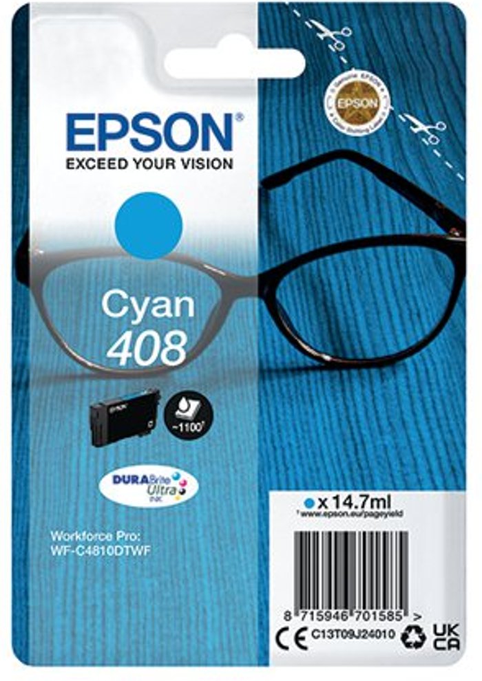 Office Monster | Epson Epson 408 - high capacity - cyan - original - ink cartridge Epson Epson 408 - high capacity - cyan - original - ink cartridge