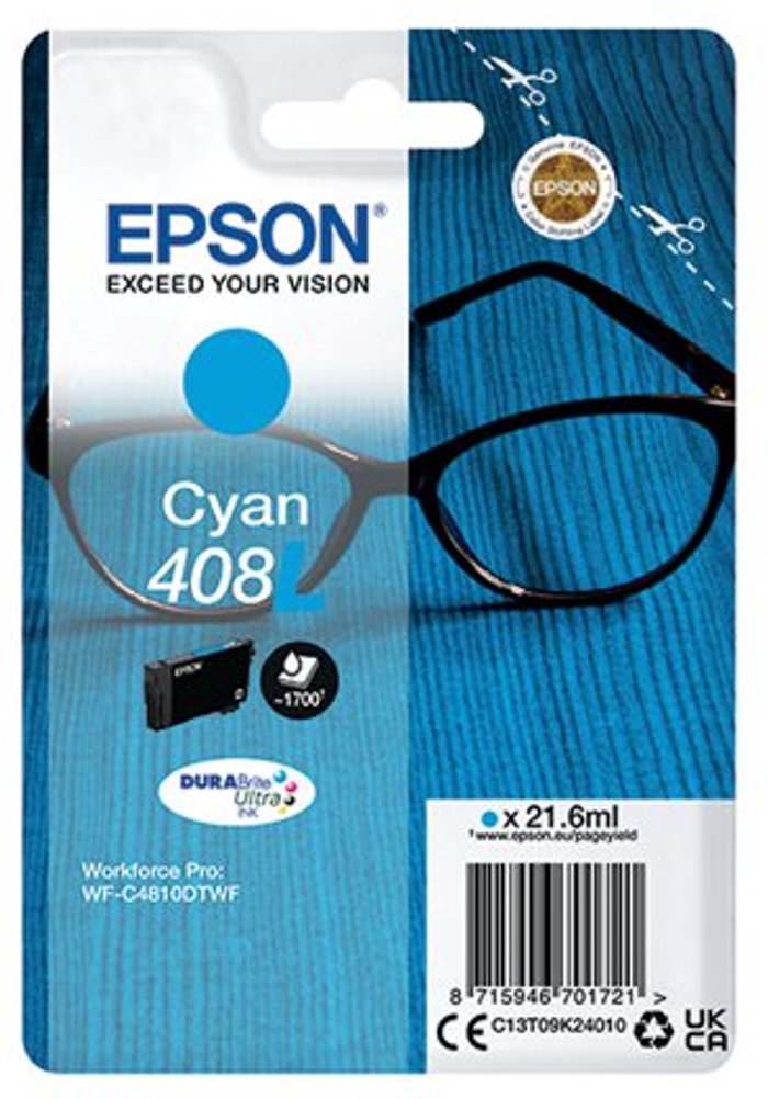 Office Monster | Epson Epson 408 - cyan - original - ink cartridge Epson Epson 408 - cyan - original - ink cartridge