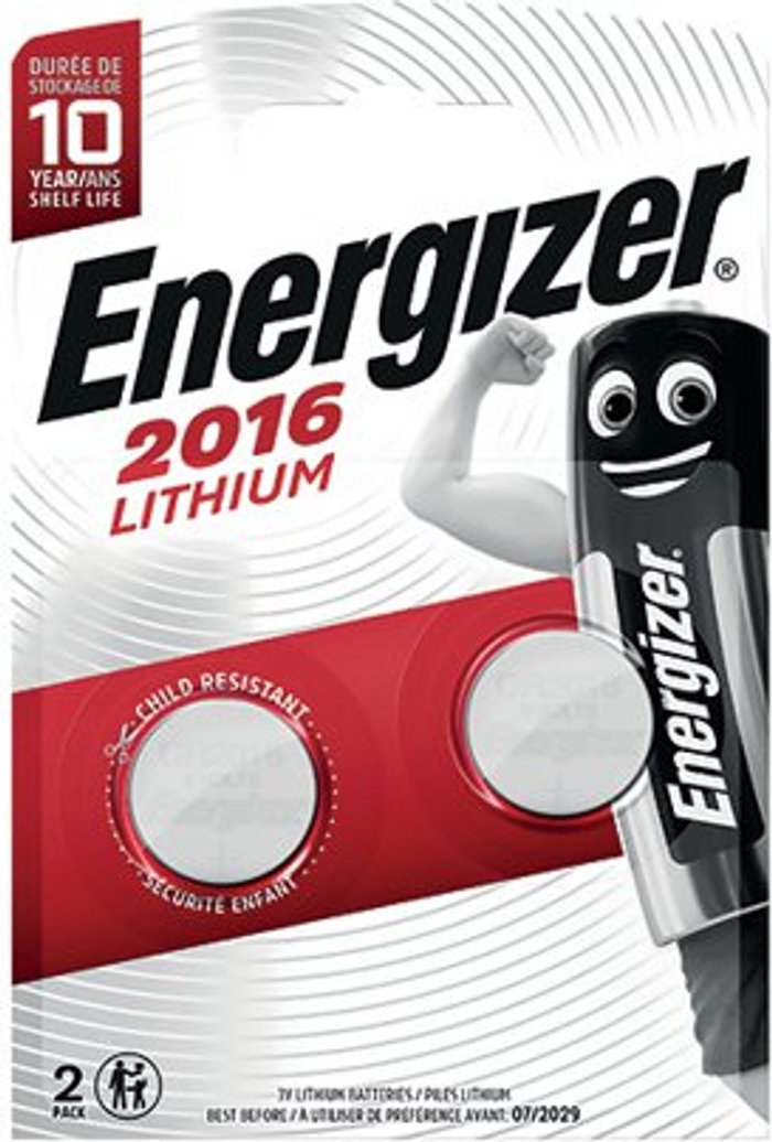Office Monster | Energizer Energizer 2016/CR2016 Lithium Speciality Batteries (Pack of 2) 626986 Energizer Energizer 2016/CR2016 Lithium Speciality Batteries (Pack of 2) 626986