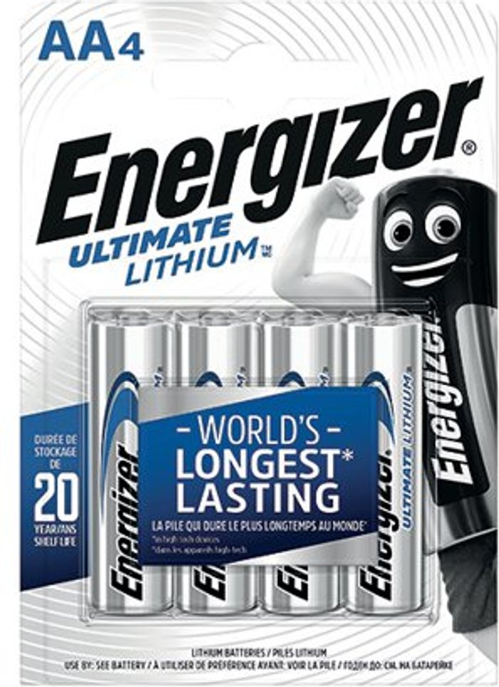 Office Monster | Energizer Energizer Ultimate AA Lithium Battery (Pack of 4) 632964 Energizer Energizer Ultimate AA Lithium Battery (Pack of 4) 632964