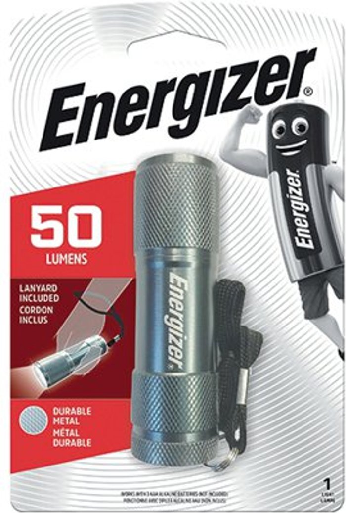 Office Monster | Energizer Energizer Metal Torch Compact 15 Hours Run Time 3AAA Silver 633657 Energizer Energizer Metal Torch Compact 15 Hours Run Time 3AAA Silver 633657