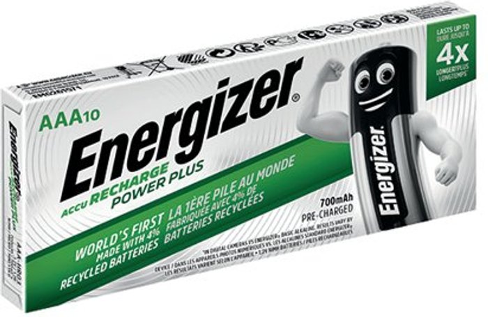 Office Monster | Energizer Energizer Rechargeable Batteries AAA 700Mah Pack of 10 E300626400 Energizer Energizer Rechargeable Batteries AAA 700Mah Pack of 10 E300626400