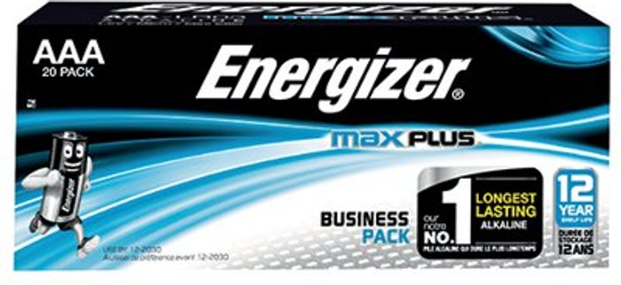 Office Monster | Energizer Energizer Max + AAA Batteries (Pack of 20) E301322900 Energizer Energizer Max + AAA Batteries (Pack of 20) E301322900