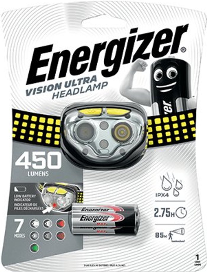 Office Monster | Energizer Energizer Vision Ultra HD Headlight 2 hours 45 minutes Run Time 3xAAA E301371802 Energizer Energizer Vision Ultra HD Headlight 2 hours 45 minutes Run Time 3xAAA E301371802