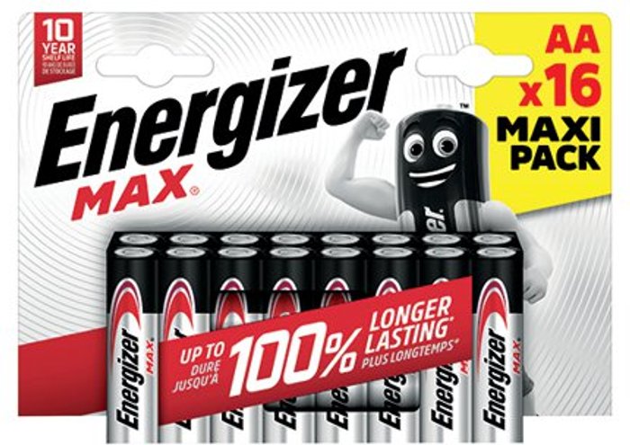 Office Monster | Energizer Energizer Max AA Battery (Pack of 16) E303327500 Energizer Energizer Max AA Battery (Pack of 16) E303327500