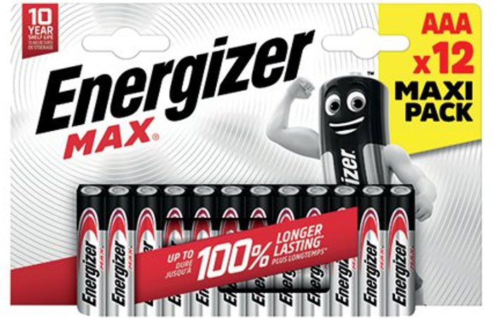 Office Monster | Energizer Energizer Max AAA Batteries - Pack of 12 Energizer Energizer Max AAA Batteries - Pack of 12