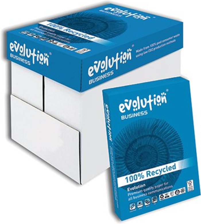 Office Monster | Evolution Evolution Business A4 Recycled Paper 80gsm White (Pack of 2500) EVBU2180 Evolution Evolution Business A4 Recycled Paper 80gsm White (Pack of 2500) EVBU2180