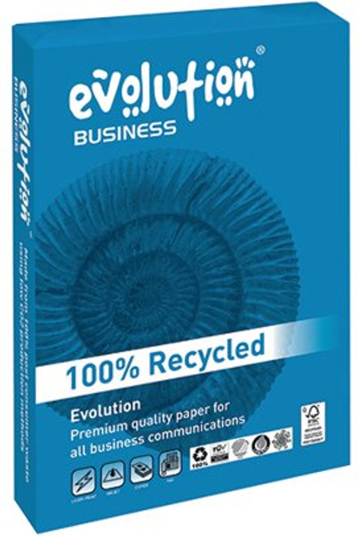 Office Monster | Evolution Evolution Business A4 Recycled Paper 90gsm White Ream (Pack of 500) EVBU2190 Evolution Evolution Business A4 Recycled Paper 90gsm White Ream (Pack of 500) EVBU2190