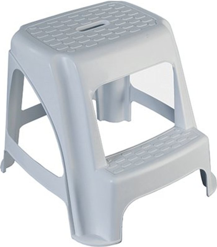 Office Monster | GPC GPC White Plastic Step Stool (L470 x W510 x H400mm) HE400Z GPC GPC White Plastic Step Stool (L470 x W510 x H400mm) HE400Z