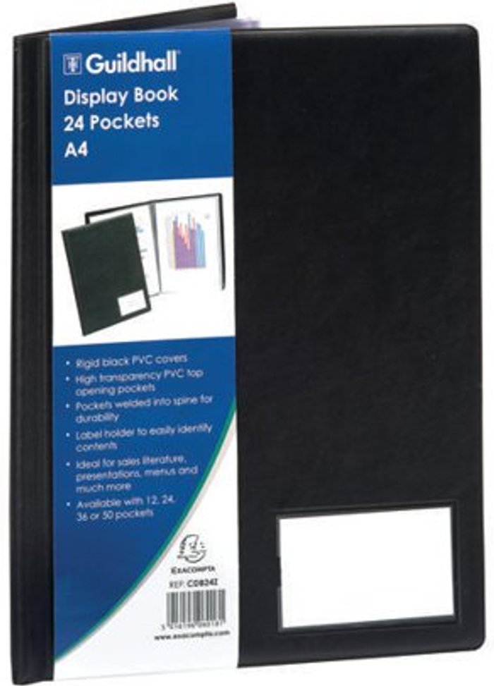 Office Monster | Guildhall Exacompta Guildhall Display Book 24 Pocket A4 Black CDB24Z Guildhall Exacompta Guildhall Display Book 24 Pocket A4 Black CDB24Z