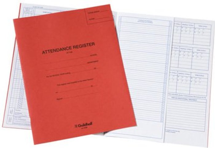 Office Monster | Guildhall Guildhall 70gsm Attendance Register (326 x 205mm) E100Z Guildhall Guildhall 70gsm Attendance Register (326 x 205mm) E100Z