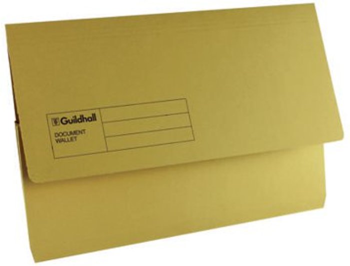 Office Monster | Guildhall Exacompta Guildhall Document Wallet Foolscap Yellow (Pack of 50) GDW1-YLW Guildhall Exacompta Guildhall Document Wallet Foolscap Yellow (Pack of 50) GDW1-YLW