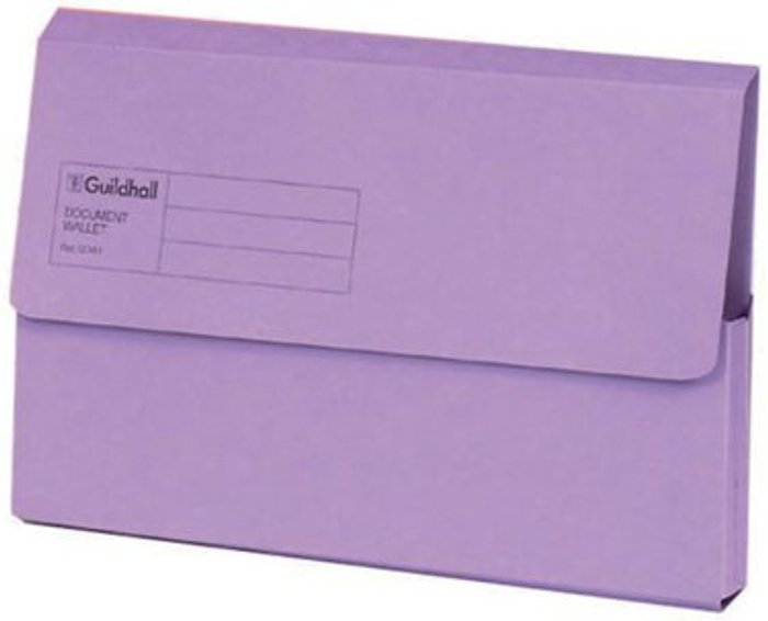 Office Monster | Guildhall Guildhall Document Wallets Foolscap Violet (Pack of 50) GDW1-VLT Guildhall Guildhall Document Wallets Foolscap Violet (Pack of 50) GDW1-VLT
