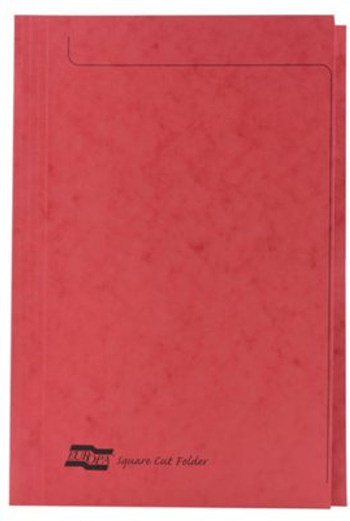 Office Monster | Europa Europa Square Cut Folder 300 micron Foolscap Red (Pack of 50) 4828 Europa Europa Square Cut Folder 300 micron Foolscap Red (Pack of 50) 4828