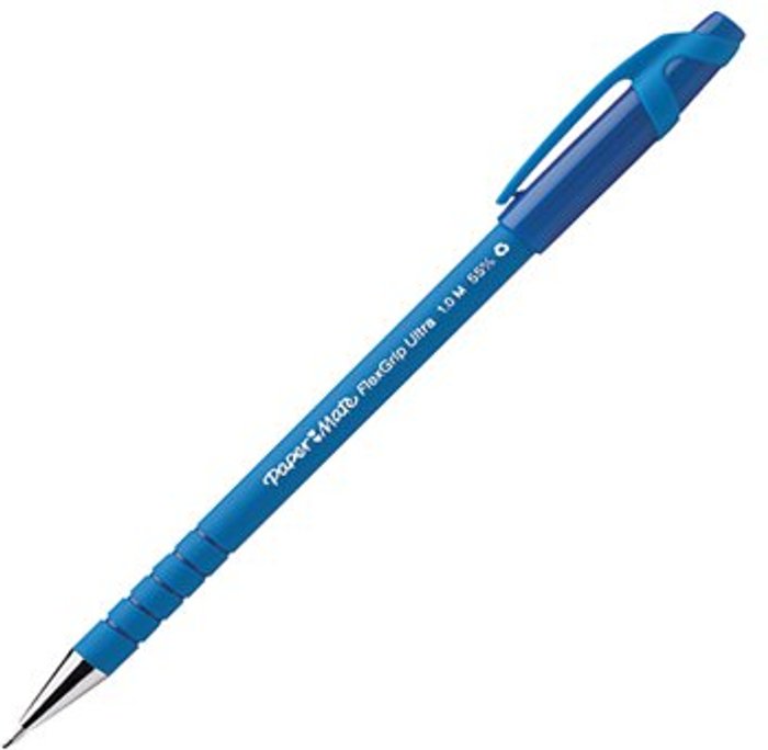 Office Monster | Paper Mate PaperMate Flexgrip Ultra Ballpoint Pen Medium Blue (Pack of 12) S0190153 Paper Mate PaperMate Flexgrip Ultra Ballpoint Pen Medium Blue (Pack of 12) S0190153