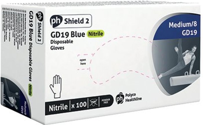 Office Monster | ZORO SELECT Disposable Gloves, Blue, Nitrile, Powder Free, Textured, Size M, Pack of 100 - Blue ZORO SELECT Disposable Gloves, Blue, Nitrile, Powder Free, Textured, Size M, Pack of 100 - Blue
