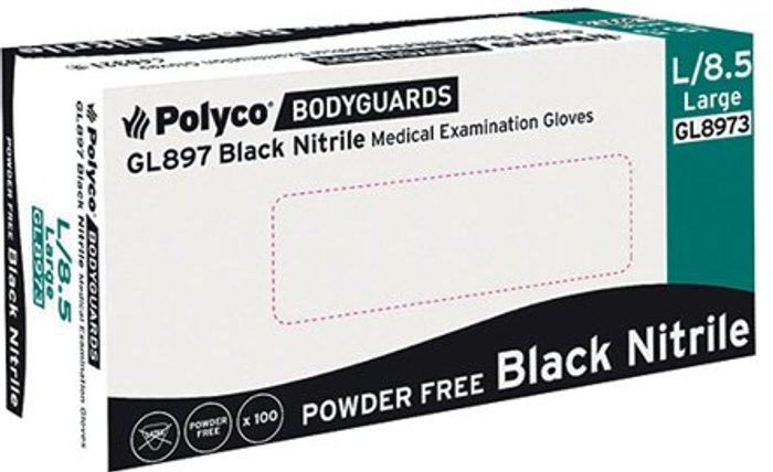 Office Monster | Ph Bodyguards Handsafe Speciality Nitrile Gloves Large Black (Pack of 100) GL897 Ph Bodyguards Handsafe Speciality Nitrile Gloves Large Black (Pack of 100) GL897