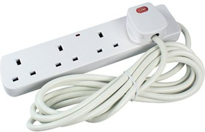 Office Monster | CED CED 4-Way 13 Amp 2m Extension Lead White with Neon Light CEDTS4213M CED CED 4-Way 13 Amp 2m Extension Lead White with Neon Light CEDTS4213M