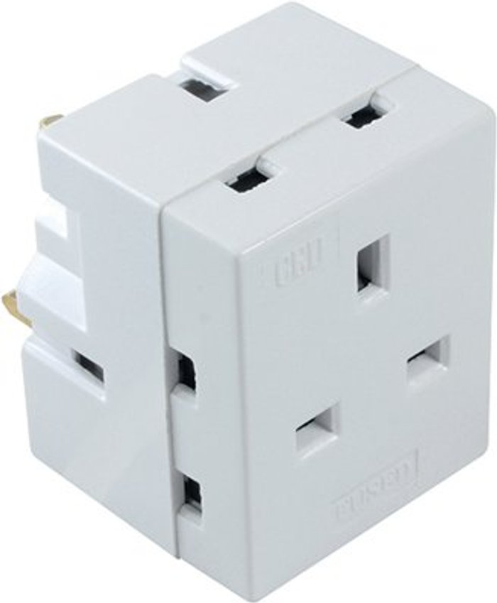 Office Monster | CED CED 3-Way Adaptor Fused 13 Amp White WAP3W CED CED 3-Way Adaptor Fused 13 Amp White WAP3W