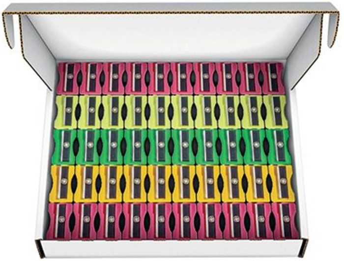 Office Monster | Hainenko Plastic Pencil Sharpeners Assorted (Pack of 100) 794300 Hainenko Plastic Pencil Sharpeners Assorted (Pack of 100) 794300