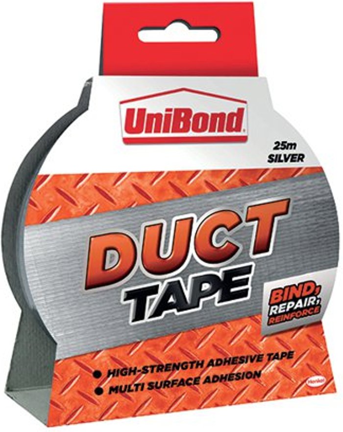 Office Monster | Unibond Unibond Duct Tape 50mmx25m Silver Unibond Unibond Duct Tape 50mmx25m Silver