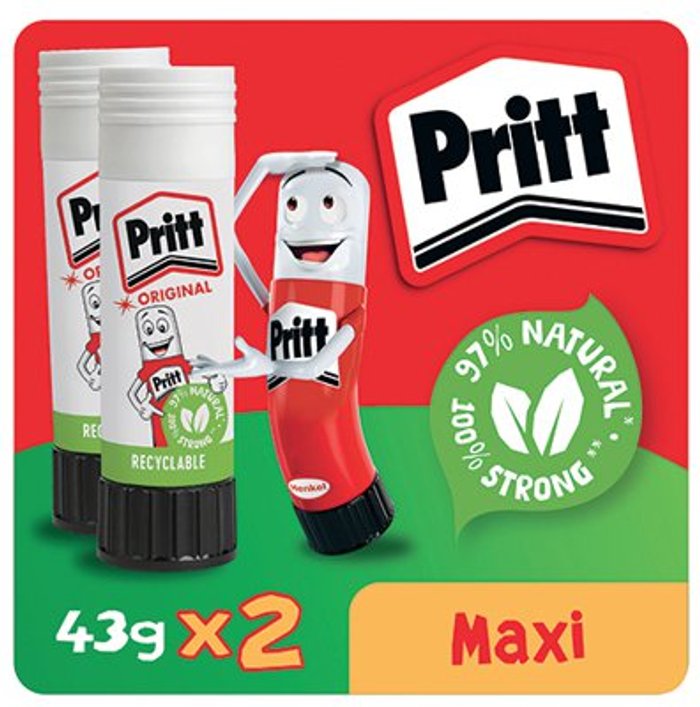 Office Monster | Pritt Pritt Stick Glue Stick 43g (Pack of 2) 1485357 Pritt Pritt Stick Glue Stick 43g (Pack of 2) 1485357