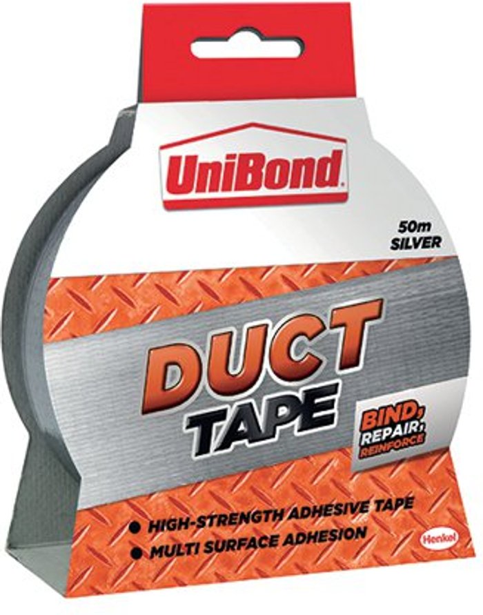 Office Monster | Unibond 1405197 / 1667762 Duct Tape Silver 50mm x 50m - Unibond Unibond 1405197 / 1667762 Duct Tape Silver 50mm x 50m - Unibond