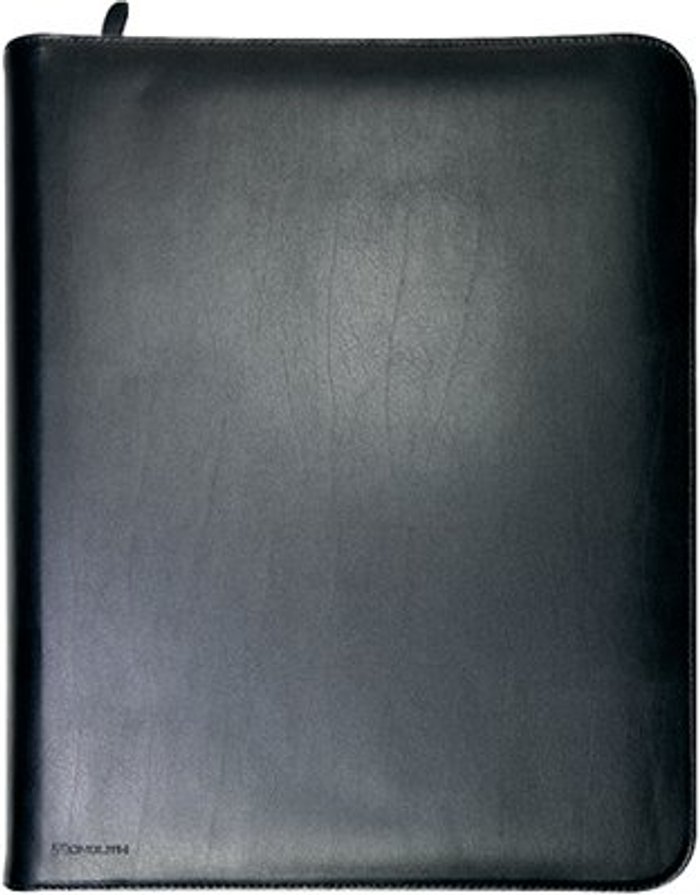 Office Monster | Monolith Monolith Zipped Leather Ring Binder w/Internal Pockets A4 Black 2924 Monolith Monolith Zipped Leather Ring Binder w/Internal Pockets A4 Black 2924