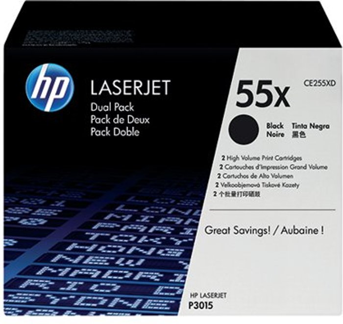 Office Monster | HP HP 55X Black Toner Cartridges - Twin Pack HP HP 55X Black Toner Cartridges - Twin Pack