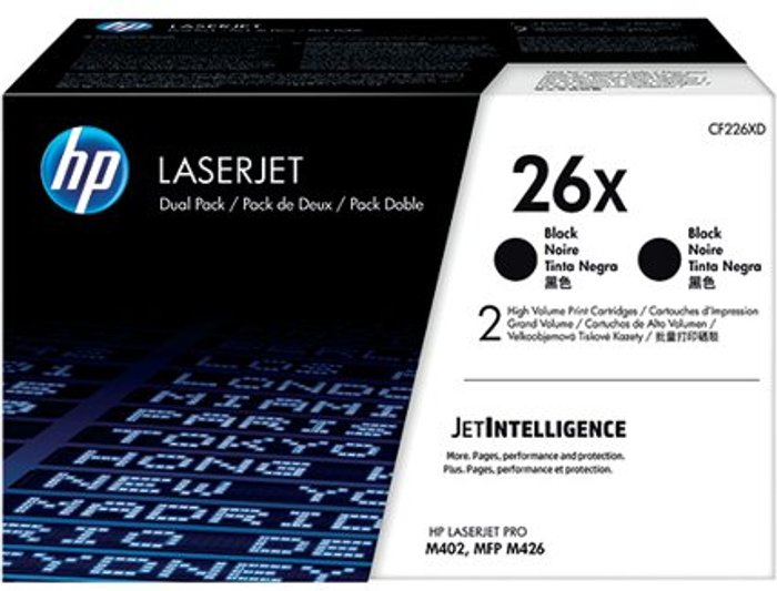Office Monster | HP HP 26X 2-pack High Yield Black Original LaserJet Toner Cartridges HP HP 26X 2-pack High Yield Black Original LaserJet Toner Cartridges
