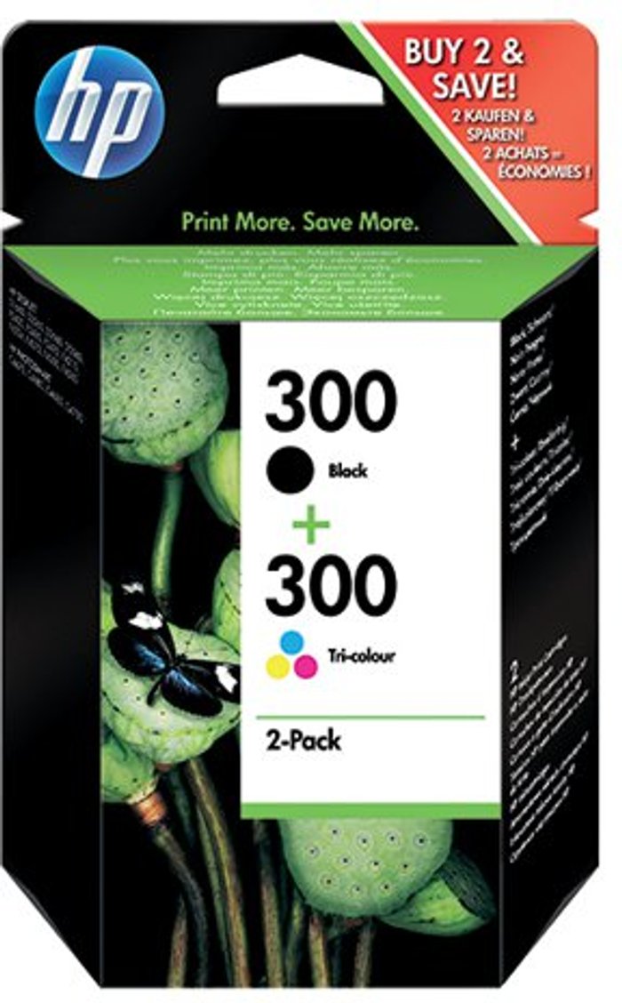 Office Monster | HP HP Hewlett-Packard 300 Black and Tri-Colour Inkjet Cartridges - Pack of 2 HP HP Hewlett-Packard 300 Black and Tri-Colour Inkjet Cartridges - Pack of 2