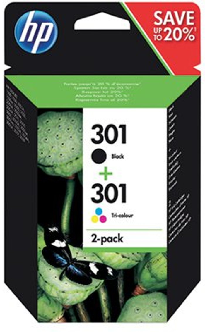 Office Monster | HP HP 301 Black & Tri-colour Ink Cartridges - Twin Pack HP HP 301 Black & Tri-colour Ink Cartridges - Twin Pack