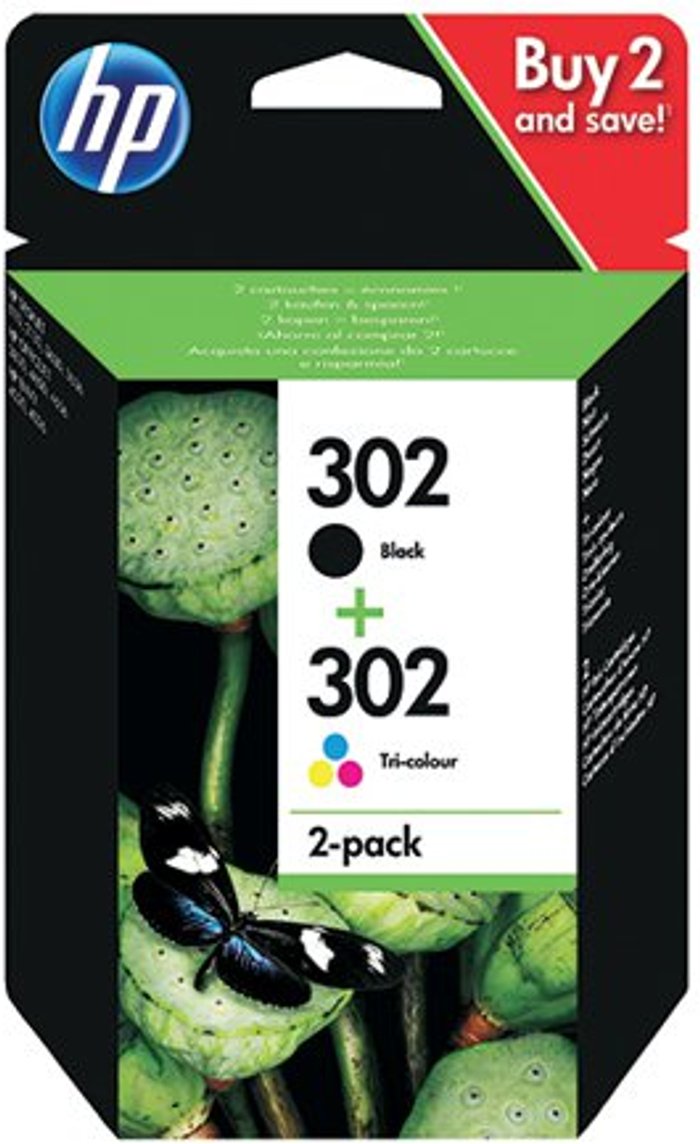 Office Monster | HP HP Hewlett-Packard 302 Combo Ink Cartridge Pack - Colour and Black HP HP Hewlett-Packard 302 Combo Ink Cartridge Pack - Colour and Black