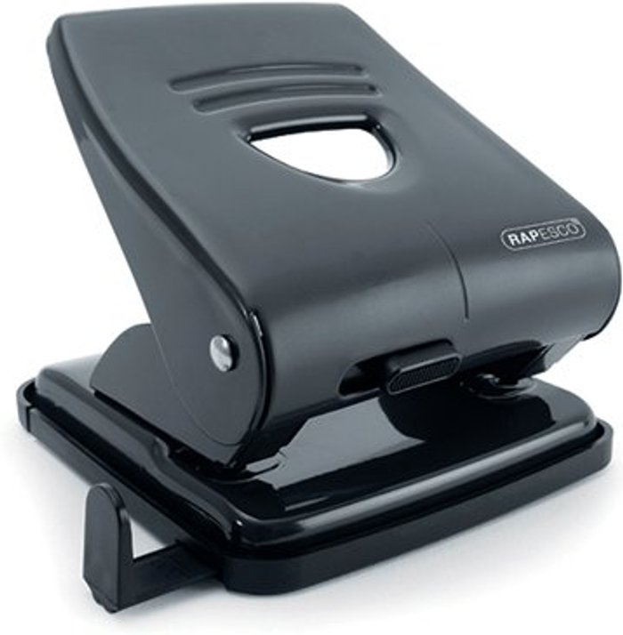 Office Monster | Rapesco Rapesco 827 Hole Punch w/Paper Guide Capacity 30 Sheets Black PF827AB1 Rapesco Rapesco 827 Hole Punch w/Paper Guide Capacity 30 Sheets Black PF827AB1