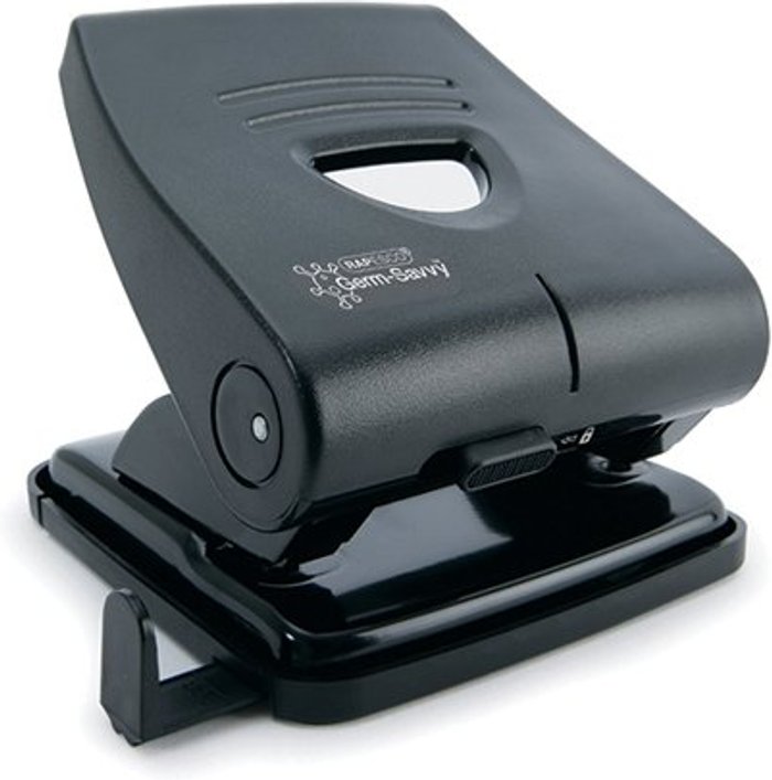 Office Monster | Rapesco Rapesco Germ-Savvy 827-P 2-Hole Hole Punch 30 Sheets Black PF827PB2 Rapesco Rapesco Germ-Savvy 827-P 2-Hole Hole Punch 30 Sheets Black PF827PB2