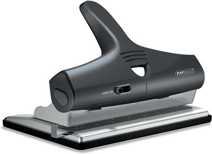 Office Monster | Rapesco Rapesco Adjustable Heavy Duty Punch Black PF95G2B2 Rapesco Rapesco Adjustable Heavy Duty Punch Black PF95G2B2