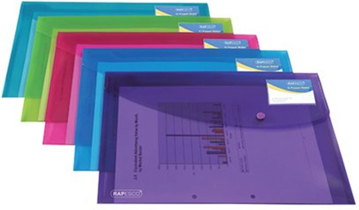 Office Monster | Rapesco Rapesco ID Popper Wallet Translucent Assorted (Pack of 5) 0700 Rapesco Rapesco ID Popper Wallet Translucent Assorted (Pack of 5) 0700