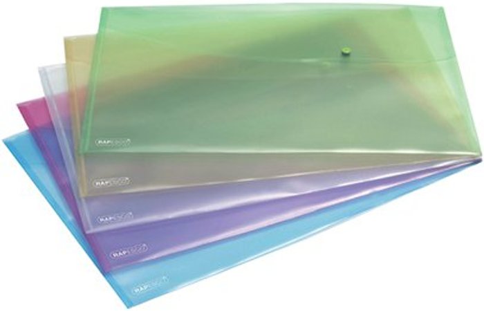 Office Monster | Rapesco Rapesco Popper Wallet A3 Pastel Assorted (Pack of 5) 0697 Rapesco Rapesco Popper Wallet A3 Pastel Assorted (Pack of 5) 0697