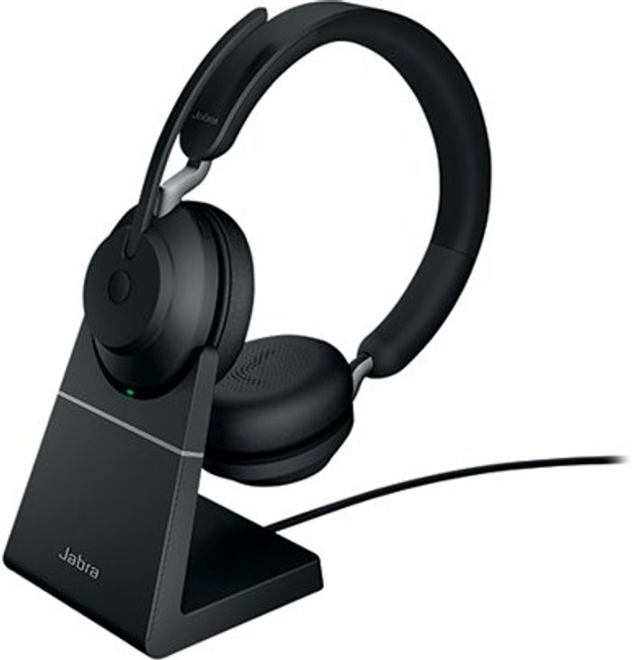 Office Monster | Jabra Jabra Evolve2 65 UC Stereo Headset USB-C with Charging Stand Black 26599-989-889 Jabra Jabra Evolve2 65 UC Stereo Headset USB-C with Charging Stand Black 26599-989-889