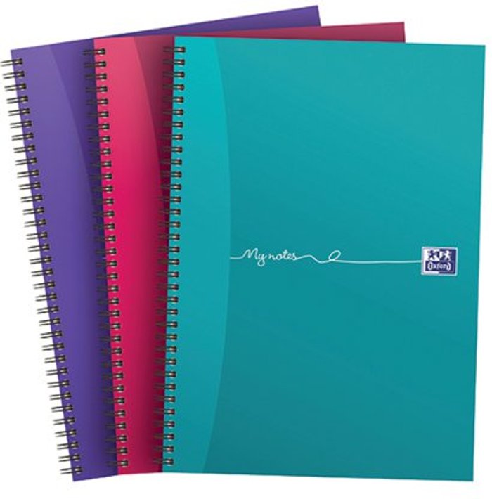 Office Monster | Oxford Oxford My Notes Wirebound Notebook 200 Pages A4 Assorted (Pack of 3) 400159501 Oxford Oxford My Notes Wirebound Notebook 200 Pages A4 Assorted (Pack of 3) 400159501